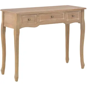 Comparateur de prix : vidaXL Table de console et coiffeuse avec 3 tiroirs Marron