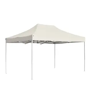 vidaXL Tente de réception pliable Aluminium 4,5x3 m Crème pas cher
