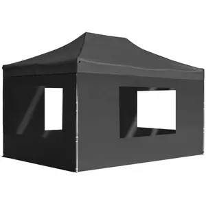 vidaXL Tente de réception pliable à parois Aluminium 4,5x3m Anthracite