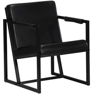 Comparateur de prix : vidaXL Fauteuil noir cuir véritable