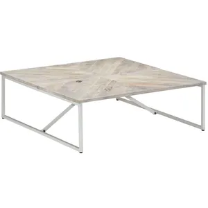 vidaXL Table basse 110x110x36 cm Bois de manguier solide pas cher