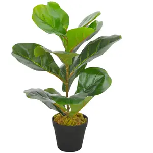 Comparateur de prix : vidaXL Plante artificielle avec pot Feuilles de figuier Vert 45 cm