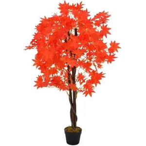 Comparateur de prix : vidaXL Plante artificielle d'érable avec pot Rouge 120 cm