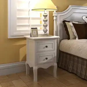 Comparateur de prix : vidaXL Tables de chevet 4 pcs avec 2 tiroirs MDF Blanc
