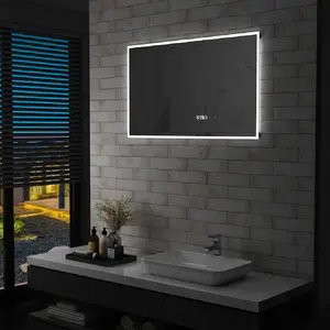 Comparateur de prix : vidaXL Miroir à LED et capteur tactile et affichage d'heure 100x60 cm