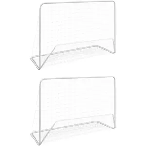 Comparateur de prix : vidaXL Buts de football 2 pcs avec filets 182x61x122 cm Acier Blanc