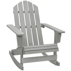 vidaXL Chaise à bascule de jardin Bois Gris pas cher