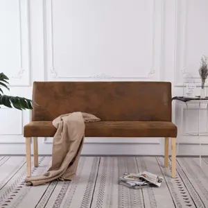 vidaXL Banc 139,5 cm Marron Similicuir daim pas cher