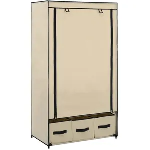 Comparateur de prix : vidaXL Garde-robe Crème 87 x 49 x 159 cm Tissu