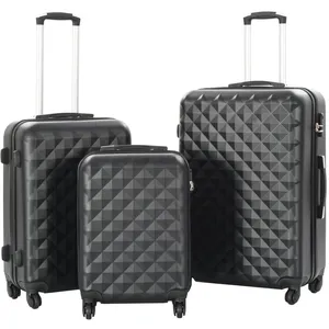 Comparateur de prix : vidaXL Valise rigide 3 pcs Noir ABS