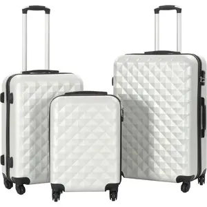 Comparateur de prix : vidaXL Valise rigide 3 pcs Argenté brillant ABS