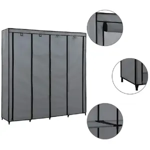 Comparateur de prix : vidaXL Garde-robe avec 4 compartiments Gris 175x45x170 cm