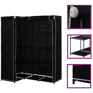 Comparateur de prix : vidaXL Garde-robe d'angle Noir 130x87x169 cm