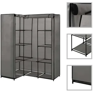 Comparateur de prix : vidaXL Garde-robe d'angle Gris 130 x 87 x 169 cm