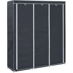 Comparateur de prix : vidaXL Armoire avec compartiments et barres Noir 150x45x175 cm Tissu