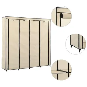 vidaXL Garde-robe avec 4 compartiments Crème 175x45x170 cm