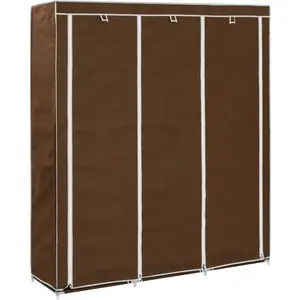 vidaXL Armoire avec compartiments et barres Marron 150x45x175 cm Tissu