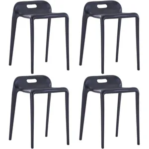 Comparateur de prix : vidaXL Tabourets empilables lot de 4 noir plastique