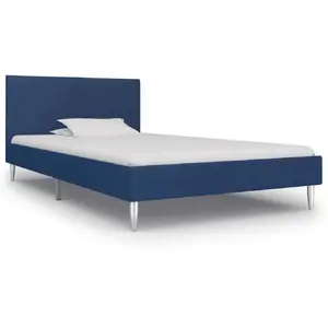 vidaXL Cadre de lit Bleu Tissu 90 x 200 cm
