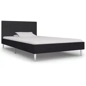 vidaXL Cadre de lit Noir Tissu 90 x 200 cm pas cher