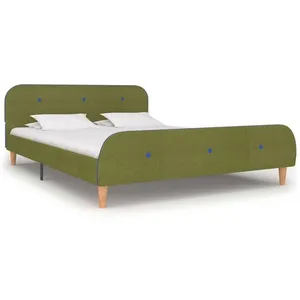 vidaXL Cadre de lit Vert Tissu 140 x 200 cm pas cher
