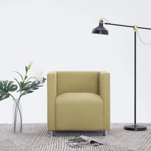 Comparateur de prix : vidaXL Fauteuil cube Vert Tissu