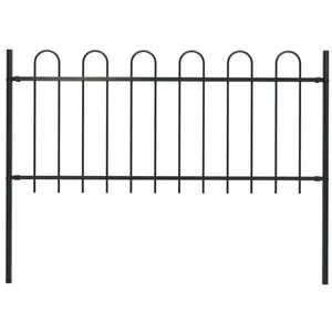 Comparateur de prix : vidaXL Clôture De Jardin Avec Dessus En Cerceau Acier 1,7 X 0,8 M Noir