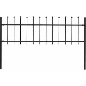 Comparateur de prix : vidaXL Clôture de jardin avec dessus en lance Acier 1,7 x 0,6 m Noir