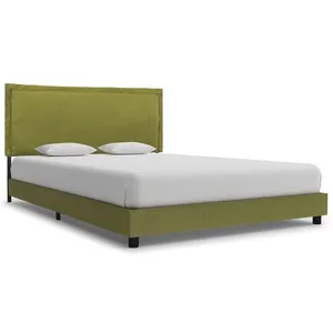 vidaXL Cadre de lit Vert Tissu 140 x 200 cm pas cher