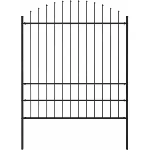 Comparateur de prix : vidaXL Clôture de jardin avec dessus en lance Acier 1,7 m Noir