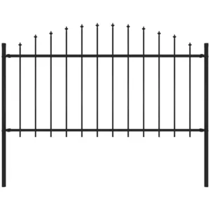 Comparateur de prix : vidaXL Clôture de jardin avec dessus en lance Acier 1,7 m Noir