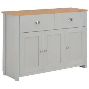 vidaXL Buffet Gris 112x35x81 cm pas cher