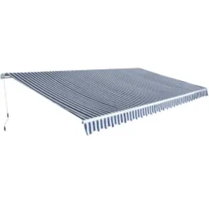 Comparateur de prix : vidaXL Auvent pliable manuel 600 cm Bleu/blanc