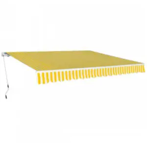 Comparateur de prix : vidaXL Auvent pliable manuel 600 cm Jaune/blanc