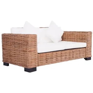 Comparateur de prix : vidaXL Canapé à 2 places de jardin Rotin naturel
