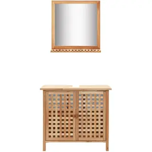 Comparateur de prix : vidaXL Armoire pour lavabo avec miroir Bois de noyer massif