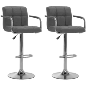 Comparateur de prix : vidaXL Chaises de bar 2 pcs Gris clair Tissu