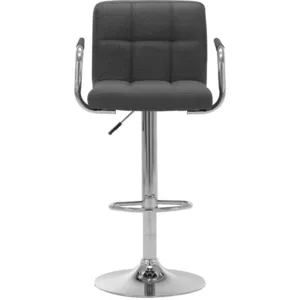 vidaXL Chaise de bar Gris foncé Tissu