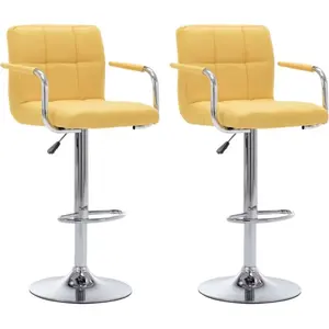 Comparateur de prix : VIDAXL Chaises de bar lot de 2 jaune tissu
