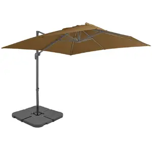 Comparateur de prix : vidaXL Parasol avec base portable Taupe