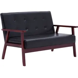 Comparateur de prix : vidaXL Canapé à 2 places Noir Similicuir