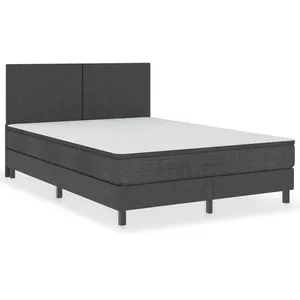 vidaXL Vidaxl Sommier À Lattes De Lit Gris Tissu 140x200 Cm