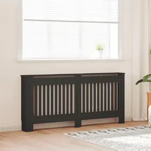 vidaXL Cache-radiateur noir 172x19x81,5 cm MDF