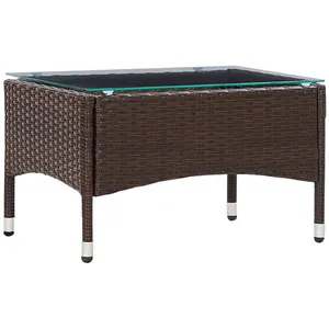 vidaXL Table basse Marron 60x40x36 cm Résine tressée pas cher