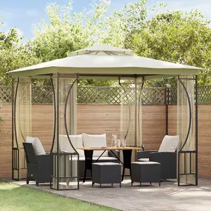 Comparateur de prix : vidaXL Tonnelle avec moustiquaire 300x300x265 cm Crème