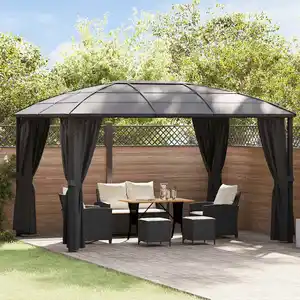 Comparateur de prix : vidaXL Tonnelle avec rideaux 400x300x265 cm Anthracite