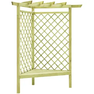 Comparateur de prix : vidaXL Pergola d'angle avec siège 130x130x197 cm Pin imprégné