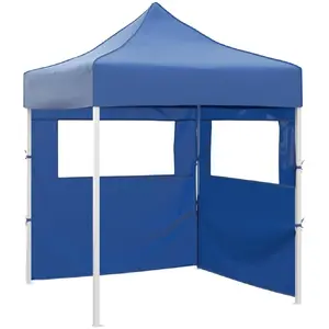 Comparateur de prix : vidaXL Tente de réception pliable avec 2 parois 2x2 m Acier Bleu