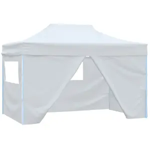 Comparateur de prix : vidaXL Tente pliable de réception avec 4 parois 3 x 4,5 m Blanc