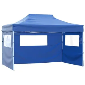 Comparateur de prix : vidaXL Tente de réception pliable avec 3 parois 3x4 m Acier Bleu